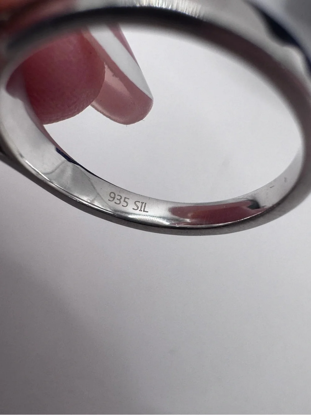 3.5 ct Split Shank Oval Moissanite ring 935 Argentium Silver Size 7.75
